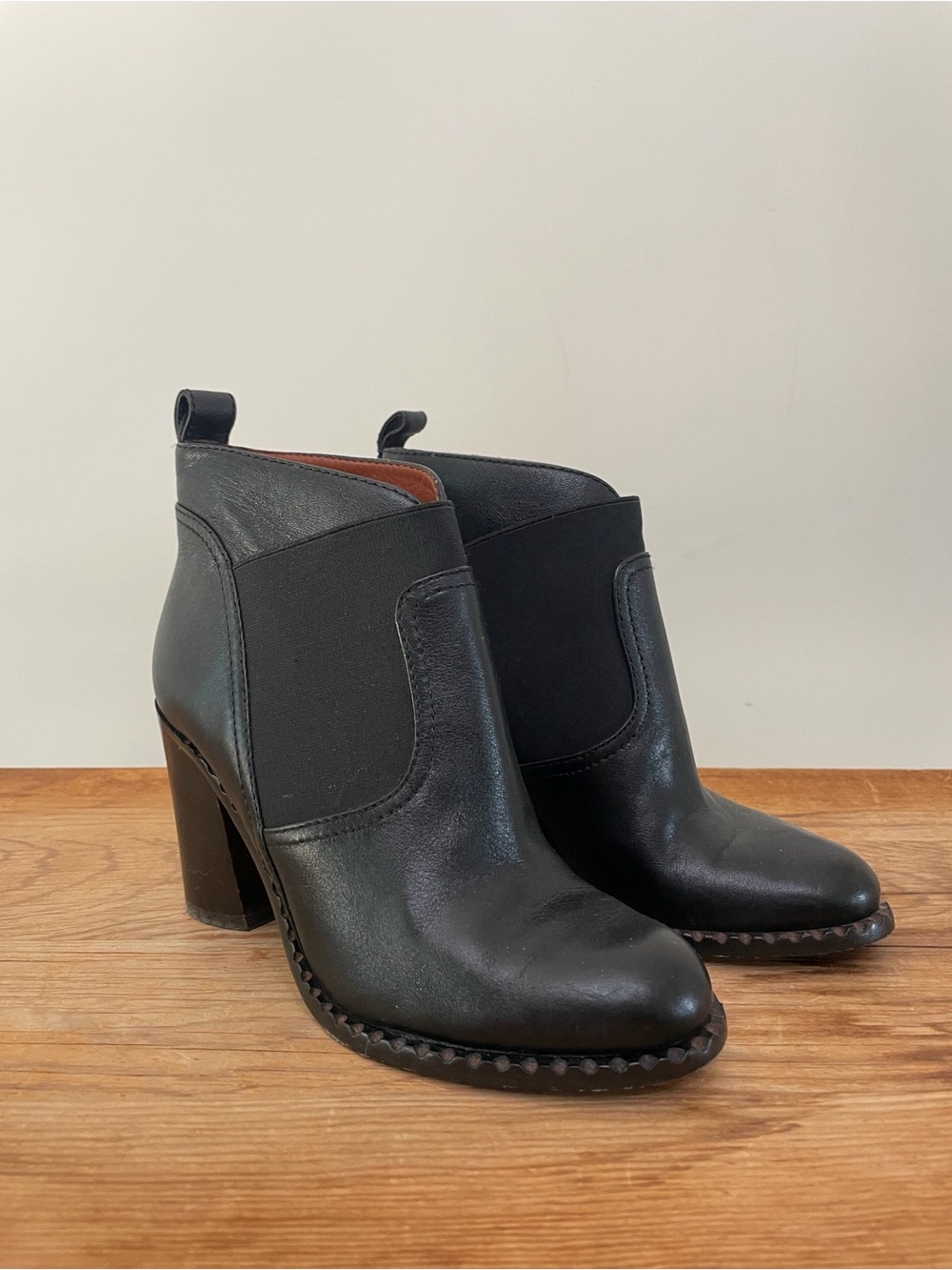 Marc by Marc Jacobs Mixed Up Mod Black Leather Ankle Boots Booties Women’s 36